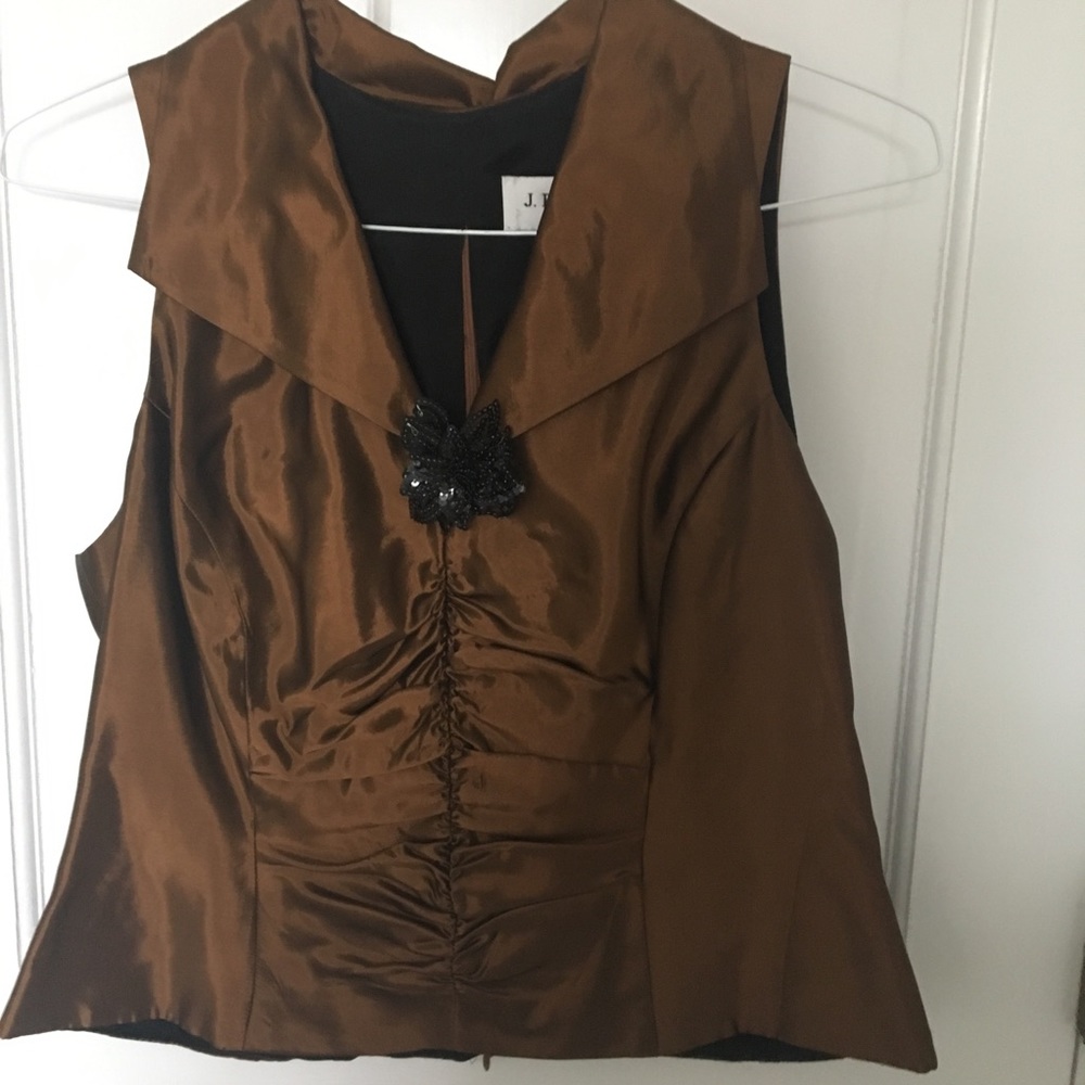 Bronze satin dress top 14